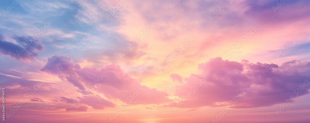 Fototapeta premium Abstract cloud patterns with shades of pink and purple, dreamy and whimsical sky