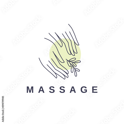 Massage vector logo design temlate.