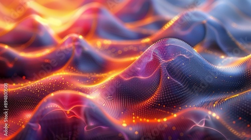 Quantum Field Patterns, Patterns inspired by quantum fields, rendered in 3D with dynamic movements and vibrant colors that illustrate complex interactions.