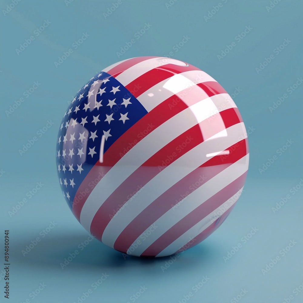 USA flag in Round ball, 3D render, sphere, united states of america. USA flag in Round ball, 3D render, sphere, united states of america.