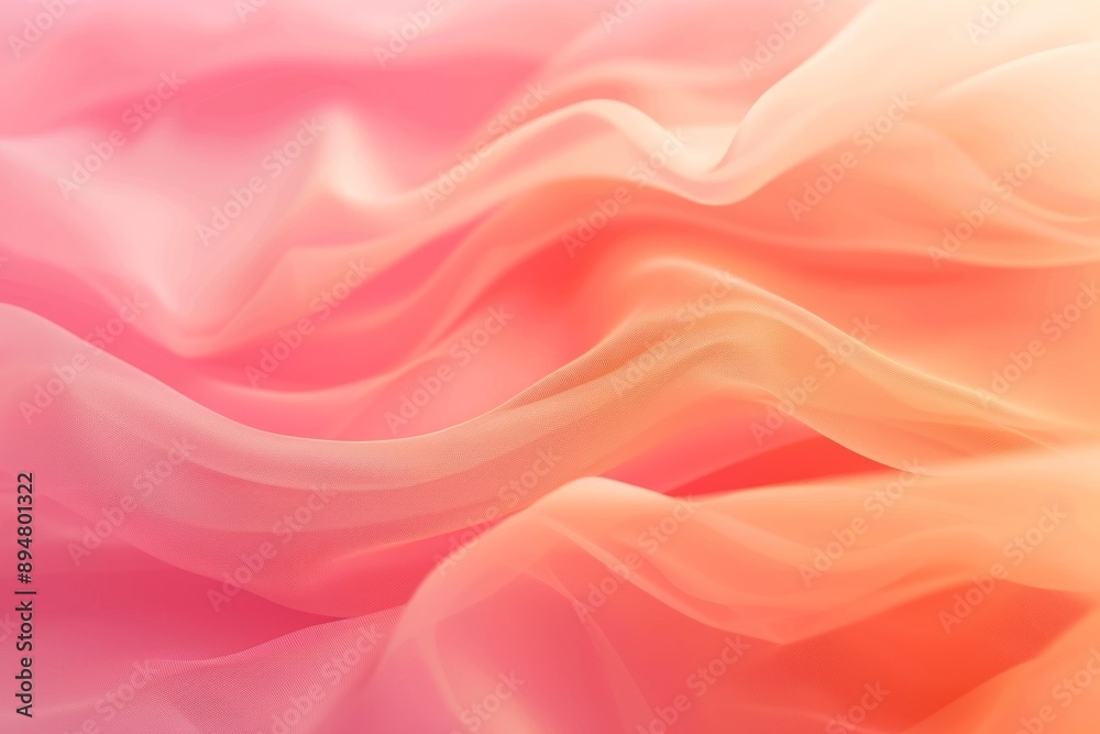 Obraz premium Abstract background with pink and orange gradient colored waves