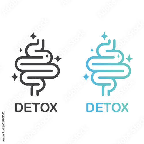 Intestine detox outline, vector, icon.
