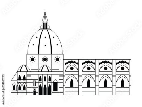 Obraz na płótnie Travel Italy Icon with Santa Maria del Fiore w salonie