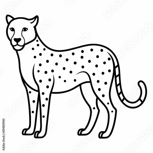 cheetah in which kids can color blind silhouette illustration