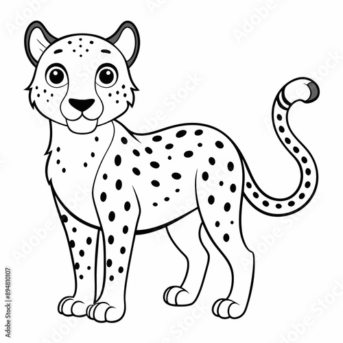 cheetah in which kids can color blind silhouette illustration