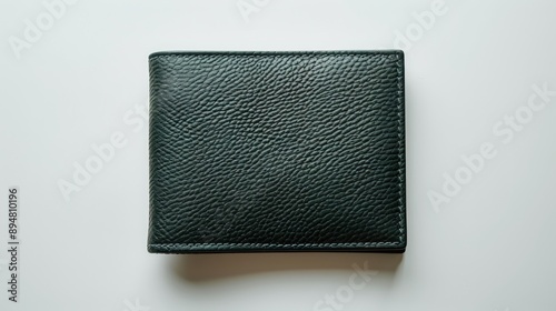 dark green leather wallet - isolated studio product photo