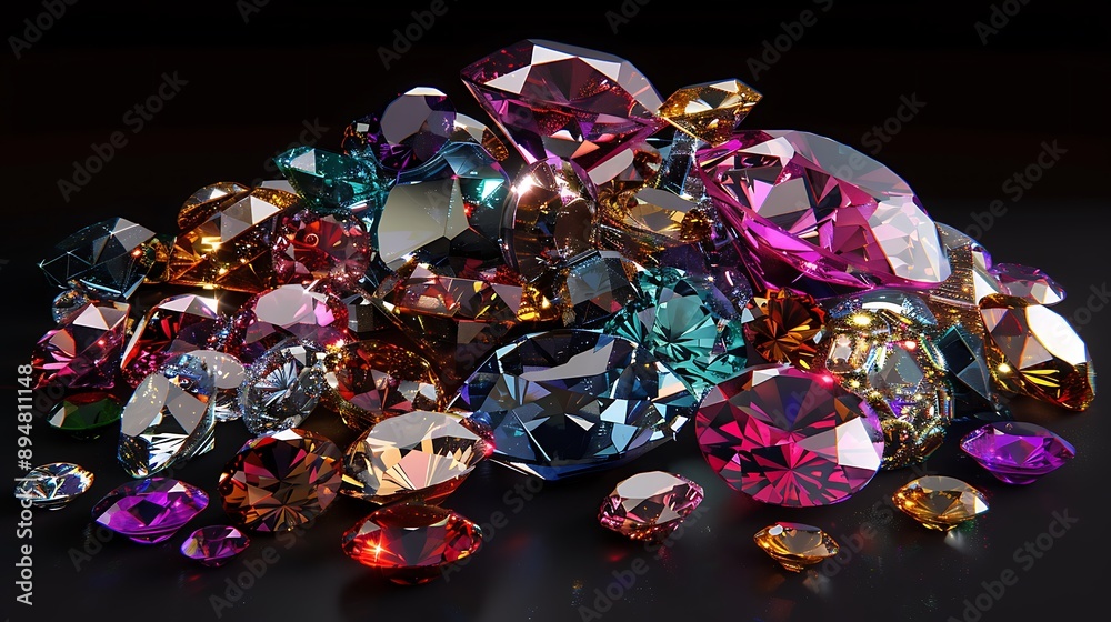 A Pile of Sparkling Gemstones A Pile of Sparkling Gemstones