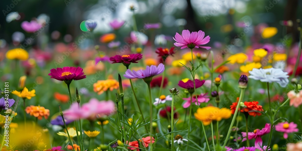 Fototapeta premium Colorful Wildflower Meadow in Bloom