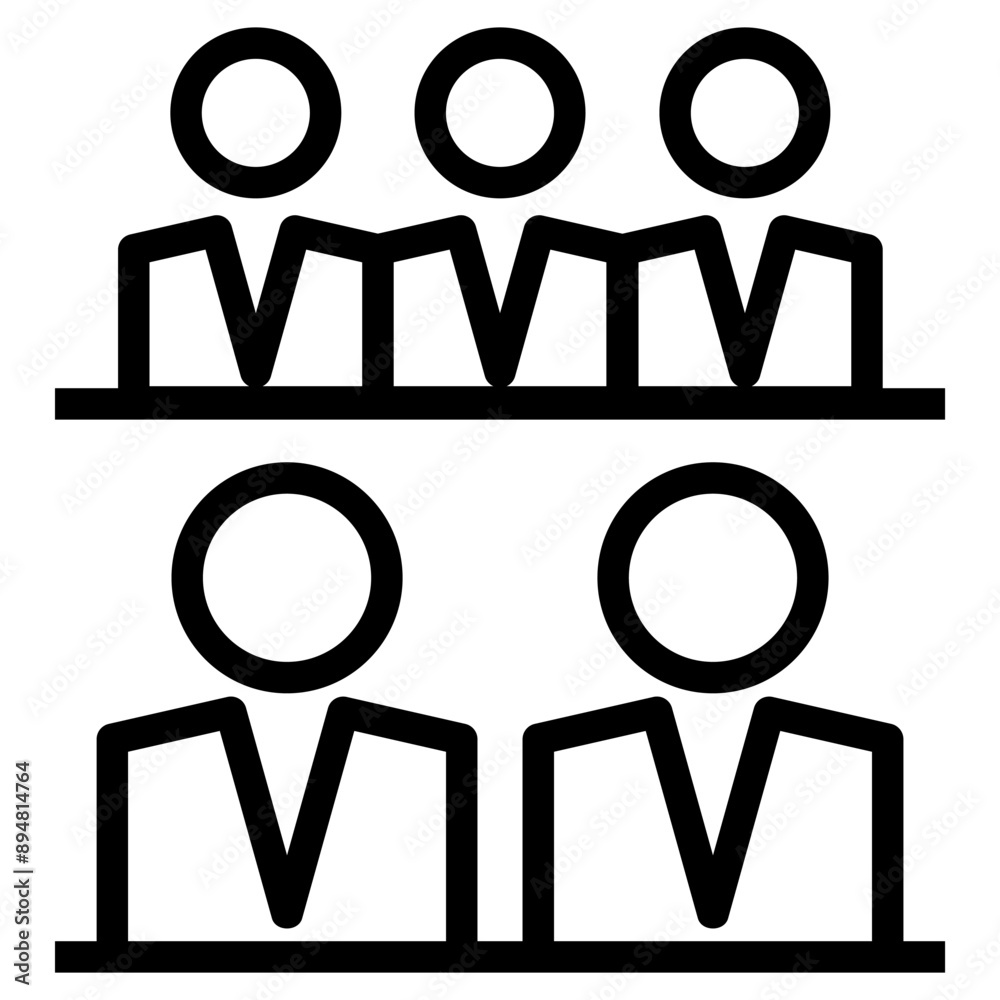 Staff training icon in thin line style. Vector illustration graphic design Staff training icon in thin line style. Vector illustration graphic design