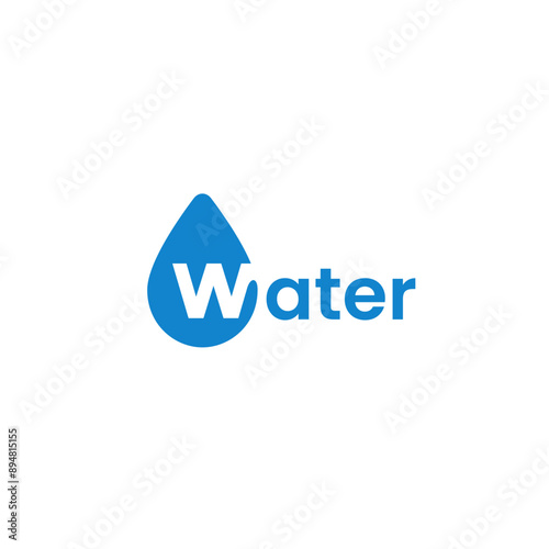 Initial W Water Drop Logo Design vector illustration. Minimal and Modern Water Logo Design for Business