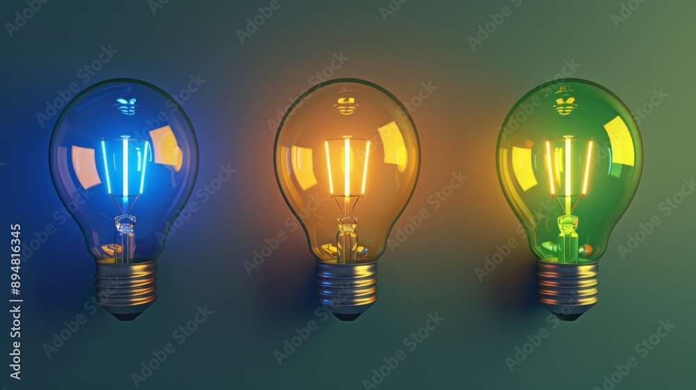 Experiment with different color schemes to convey different meanings or moods. Traditional yellow for a glowing bulb, green for eco-friendly concepts, or blue for technology-related themes. Experiment with different color schemes to convey different meanings or moods. Traditional yellow for a glowing bulb, green for eco-friendly concepts, or blue for technology-related themes.