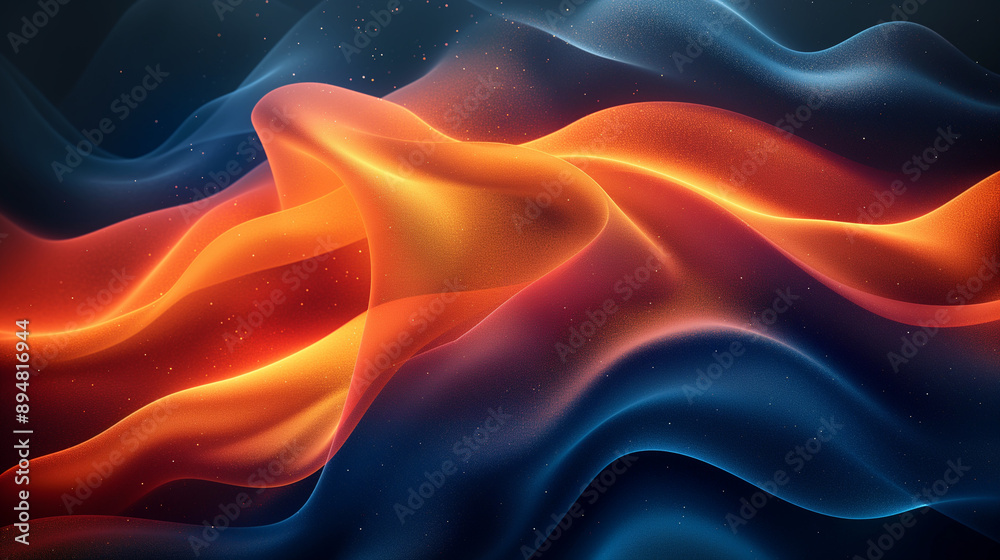 Obraz premium Blue Orange Abstract Background with Copy Space.
