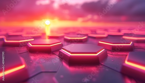 Digital hexagon abstract background 