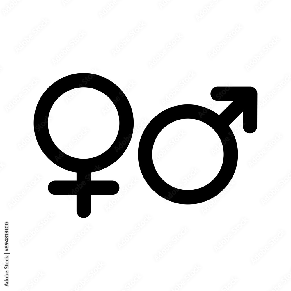 Gender icon in thin line style. Vector illustration graphic design Gender icon in thin line style. Vector illustration graphic design