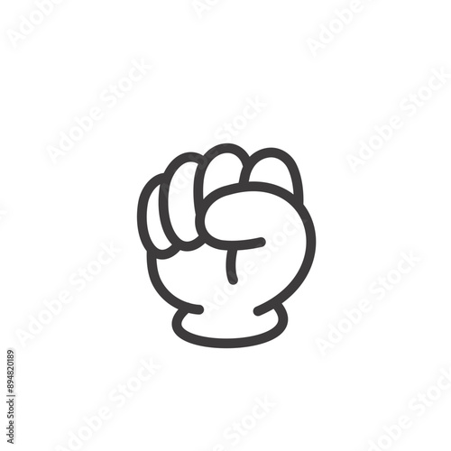 指で数字の0を表すハンドサインのベクターイラスト。ベクターデータは輪郭線の線幅を変更できます。
