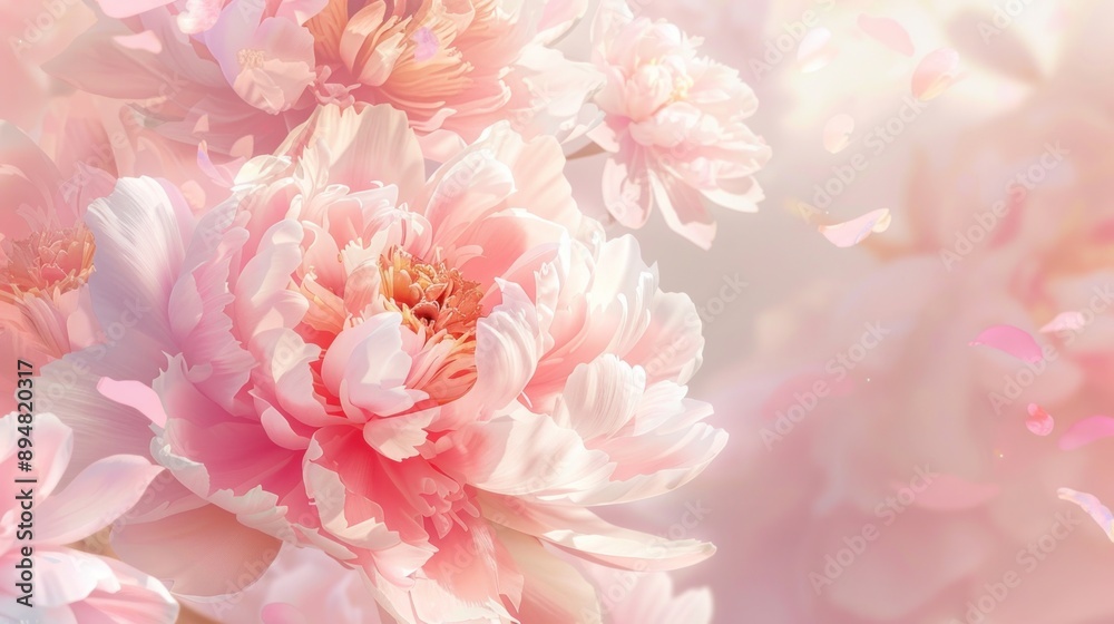 Delicate Pink Peonies in Bloom Delicate Pink Peonies in Bloom