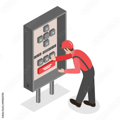 3D Isometric Flat Vector Illustration of Irrigation System Components, Soil Moisture Control. Item 3