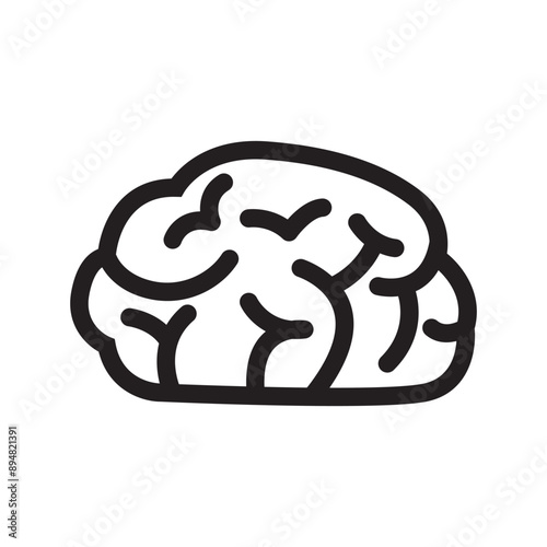 Brain icon in thin line style. Vector illustration graphic design