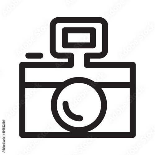 Vintage Camera icon in thin line style. Vector illustration graphic design
