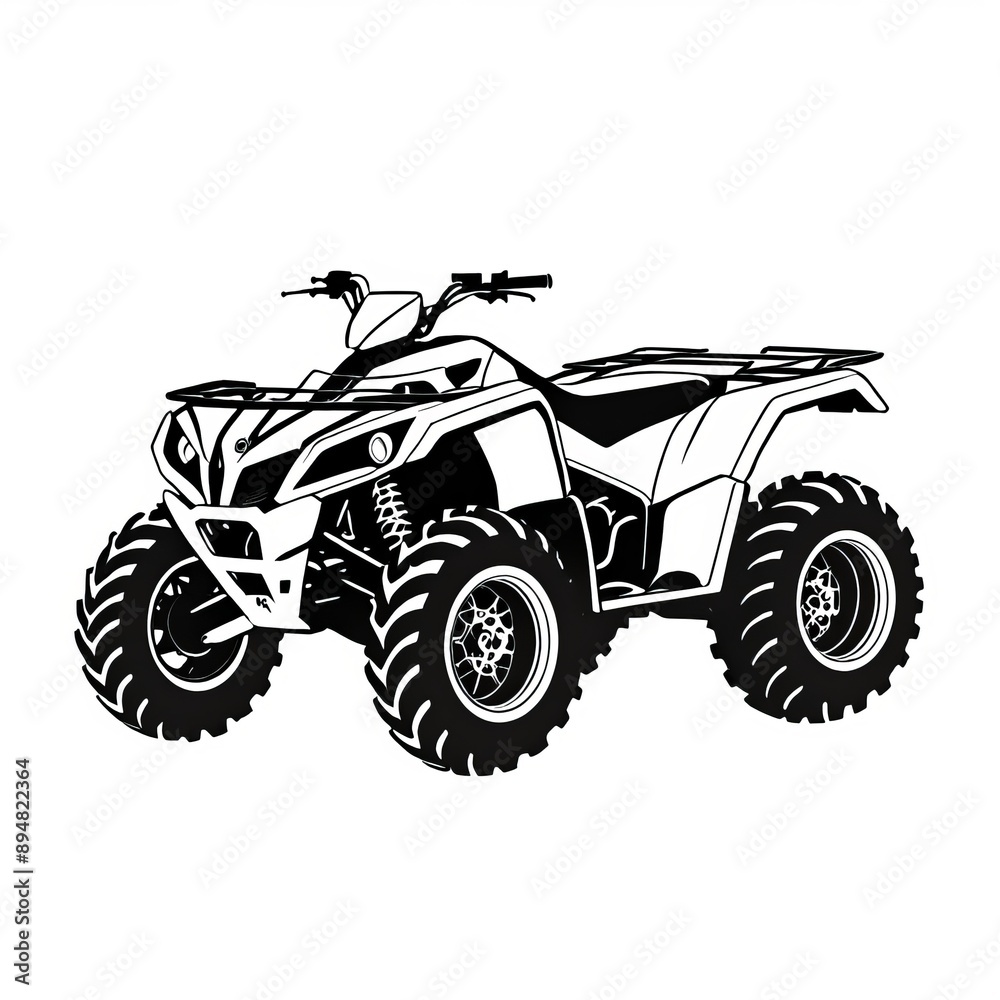 Obraz premium Off-Road ATV Silhouette Vector Illustration