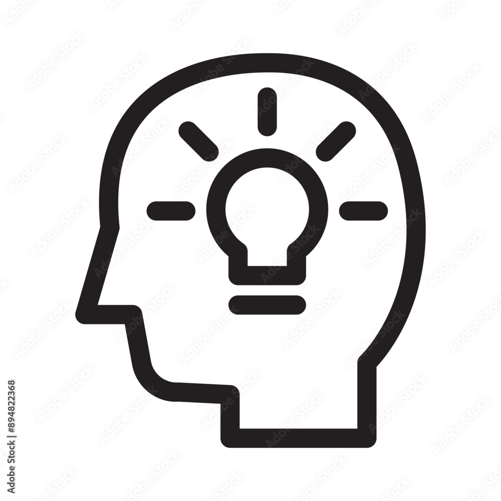 Idea icon in thin line style. Vector illustration graphic design Idea icon in thin line style. Vector illustration graphic design