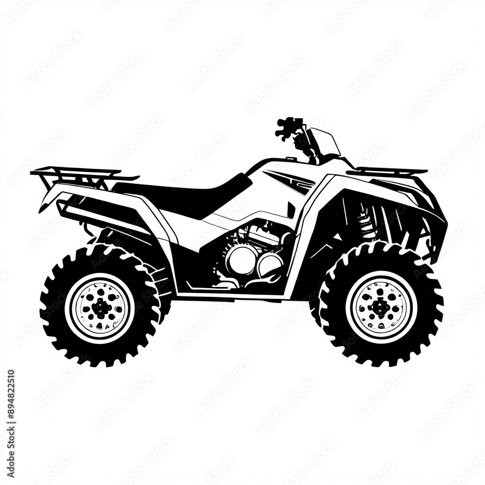 Quad Bike Silhouette Graphic for Extreme Sports