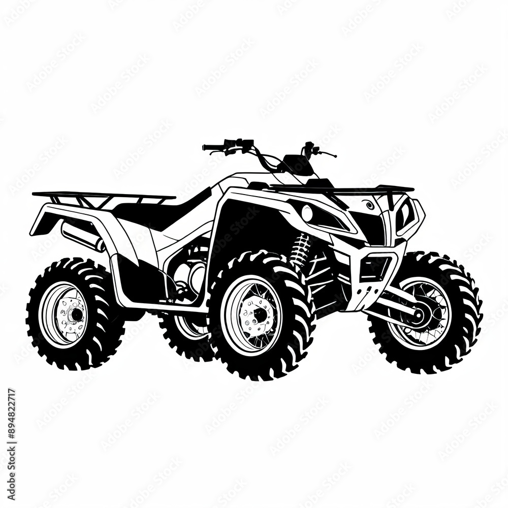 Off-Road Adventure ATV Silhouette Graphic Off-Road Adventure ATV Silhouette Graphic