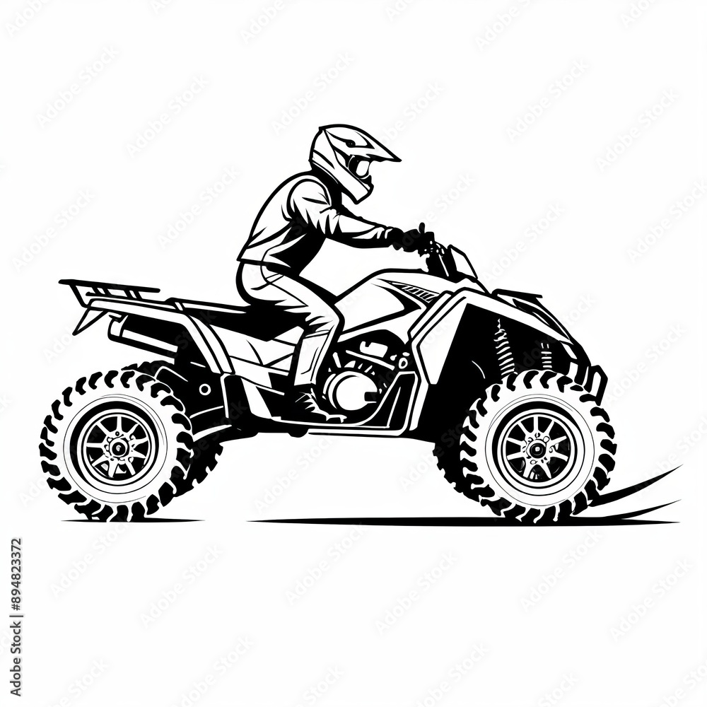 Adventure ATV Rider Silhouette Graphic Illustration Adventure ATV Rider Silhouette Graphic Illustration