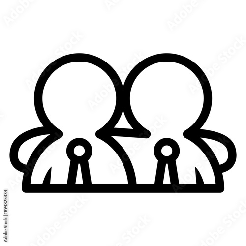 Teamwork icon in thin line style. Vector illustration graphic design