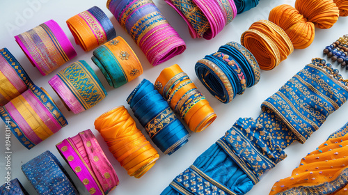 Colorful Indian textiles an...
