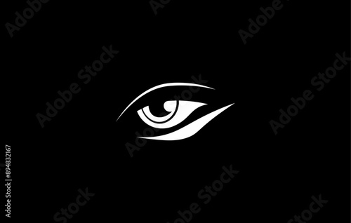 Vector illustration of cartoon eye for logo	
