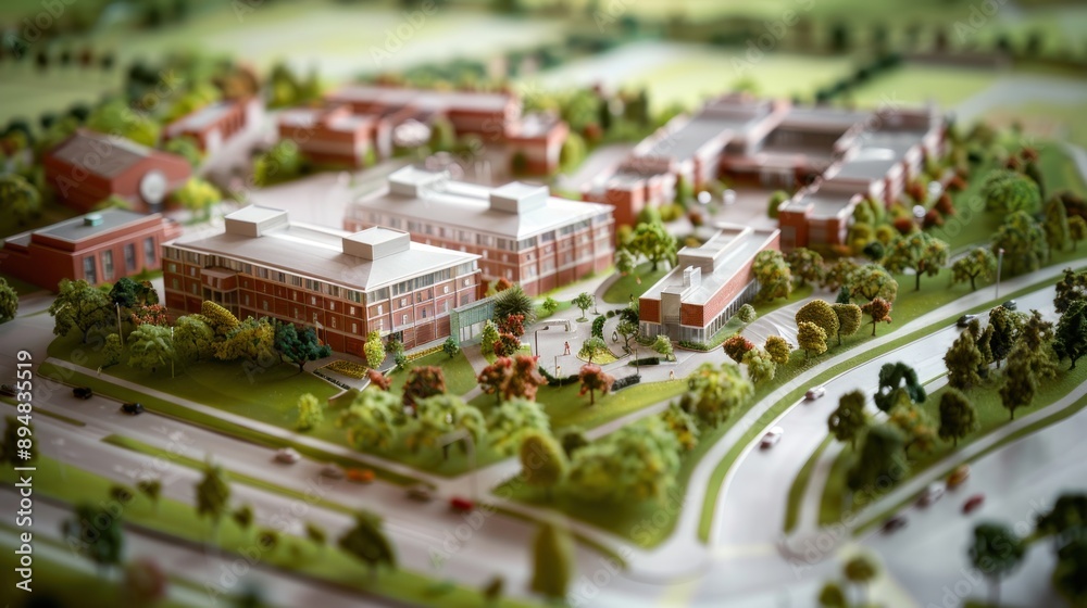 Generate a photo realistic image of a maquette representing an educational institute with classrooms, laboratories, and student support services; ensure the image is of high resolution . Generate a photo realistic image of a maquette representing an educational institute with classrooms, laboratories, and student support services; ensure the image is of high resolution .