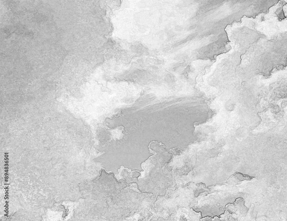 Fototapeta premium Clouds frame in the sky background, beautiful heaven photo. Hand drawn pencil sketch illustration