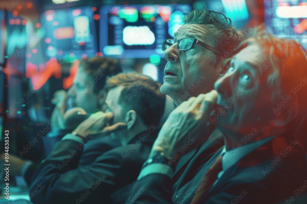 Fototapeta premium Traders Reacting to Stock Market Fluctuations