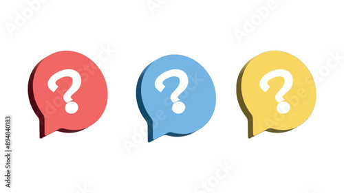 Interrogation Question Mark and Ask Vector - Isolated on White Background
