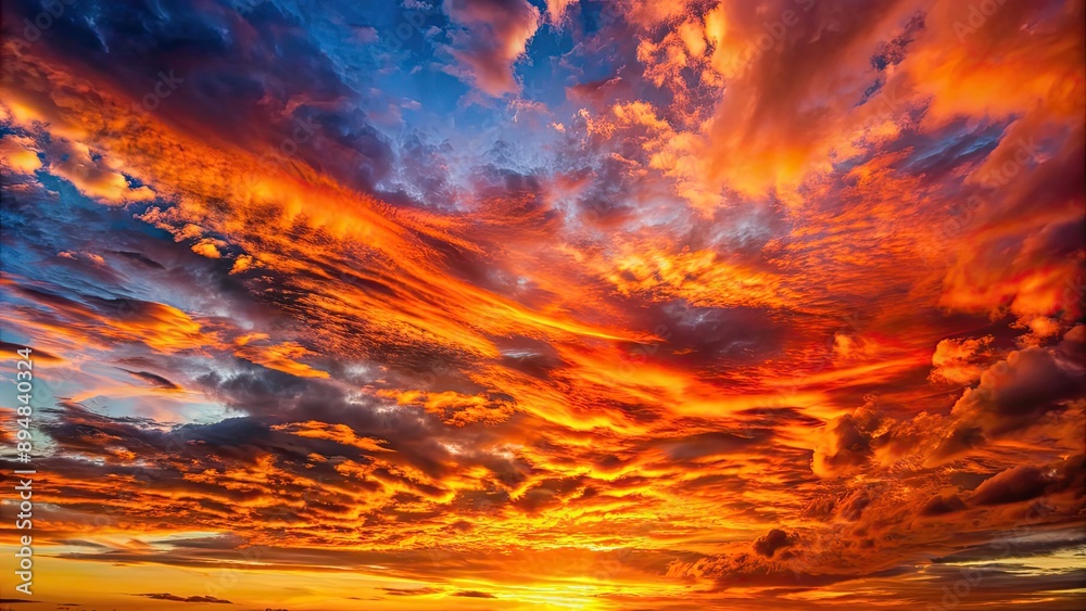 Vibrant orange and red clouds filling the sky as the sun sets , fire, sky, clouds, sunset, dramatic, fiery, orange, red Vibrant orange and red clouds filling the sky as the sun sets , fire, sky, clouds, sunset, dramatic, fiery, orange, red