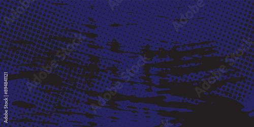 Background with monochrome dotted texture. Polka dot pattern template vector dots pattern. Dark blue abstract background vector for presentation design.