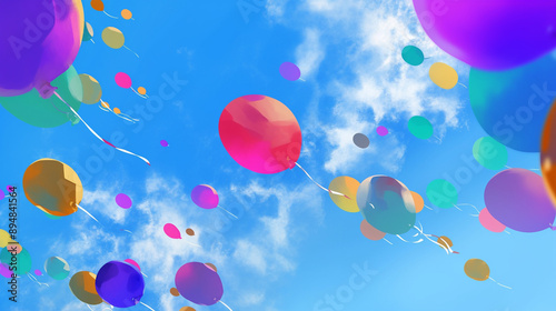 Sky filled with colorful ba...