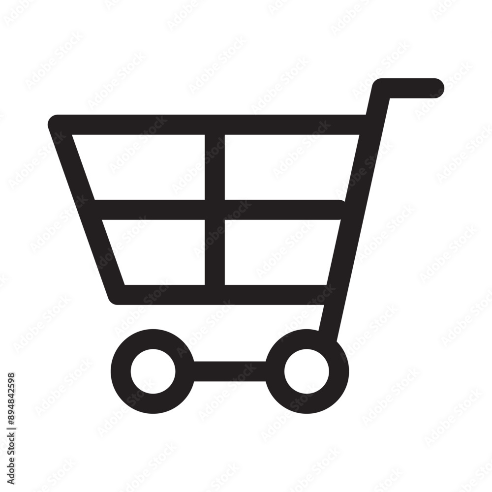 Shopping cart icon in thin line style. Vector illustration graphic design