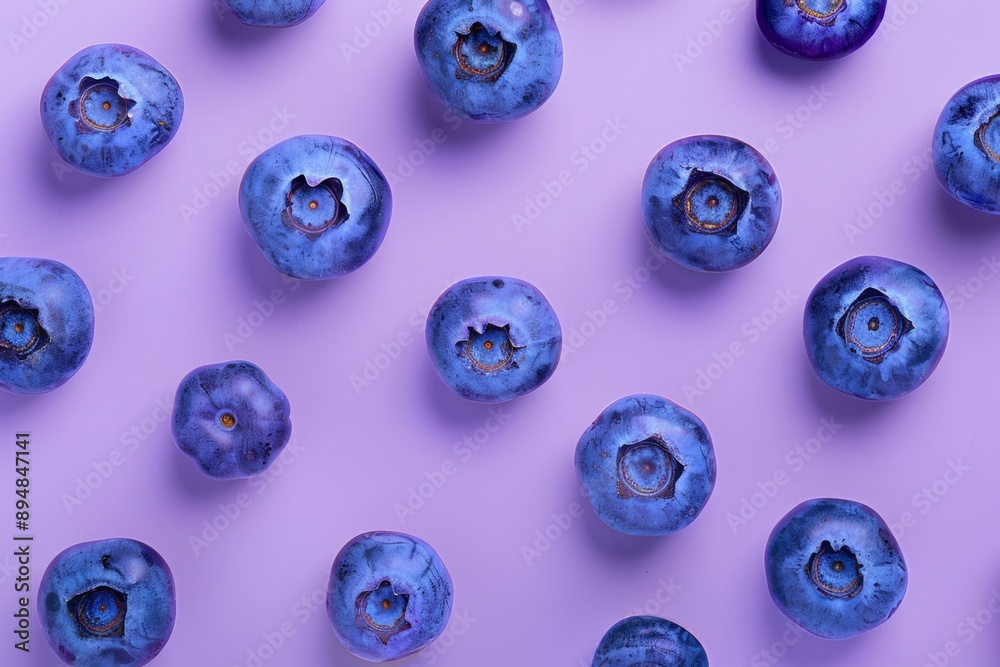 Blueberries on a violet background, top view Blueberries on a violet background, top view