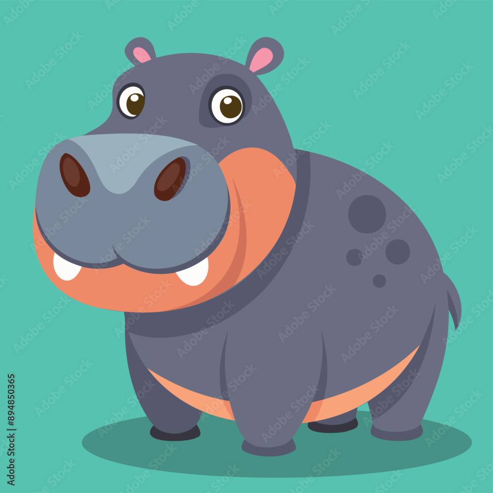Cute hippo vector illustration. Cartoon hippopotamus vector print. Can be used for design of t-shirts, posters and Baby Shower party and characters. Cute hippo vector illustration. Cartoon hippopotamus vector print. Can be used for design of t-shirts, posters and Baby Shower party and characters.