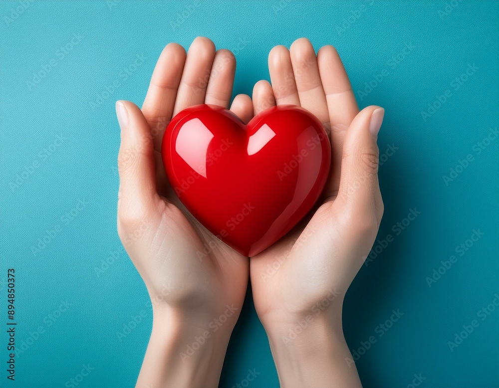 Fototapeta premium Cœur tenu entre deux mains