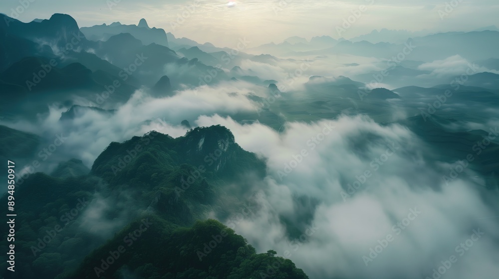 Aerial photography of Chinese mountains and rivers,created with Generative AI tecnology. Aerial photography of Chinese mountains and rivers,created with Generative AI tecnology.