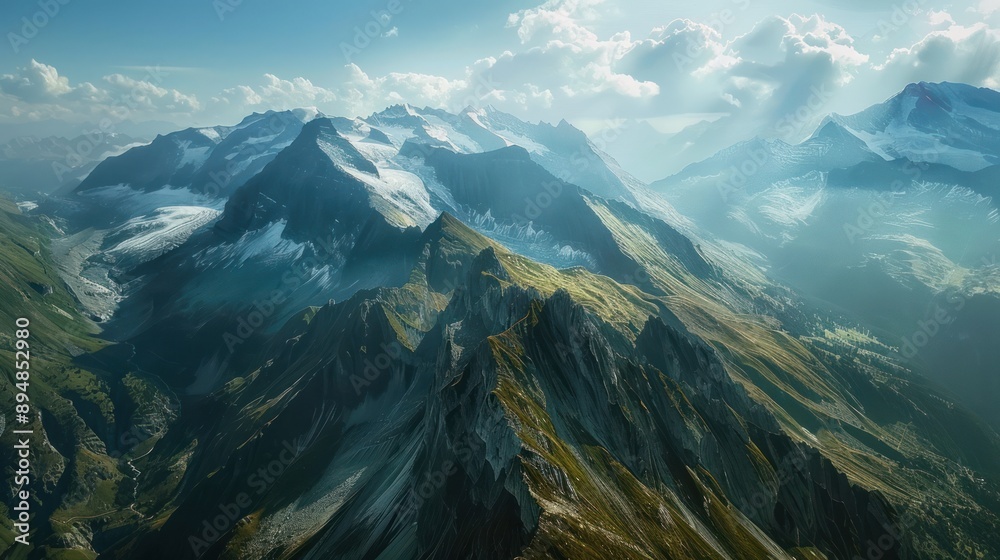 Aerial View of Majestic Mountain Range Aerial View of Majestic Mountain Range