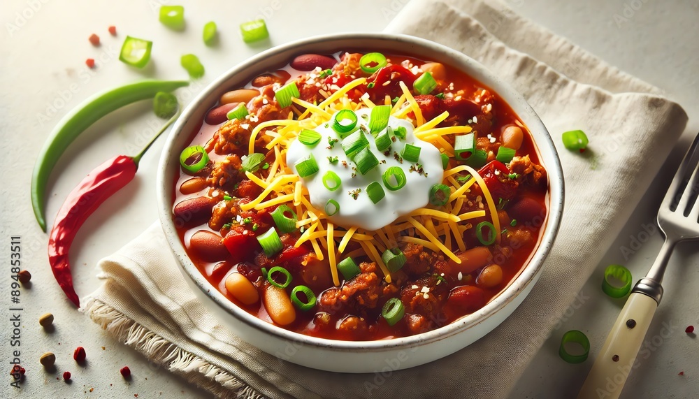 An image of a bowl of chili An image of a bowl of chili