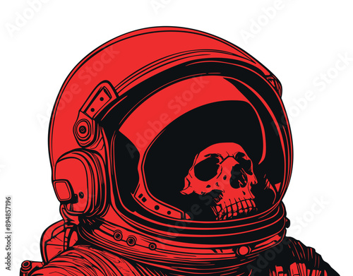 Vector drawing of astronaut. A man in a spacesuit.