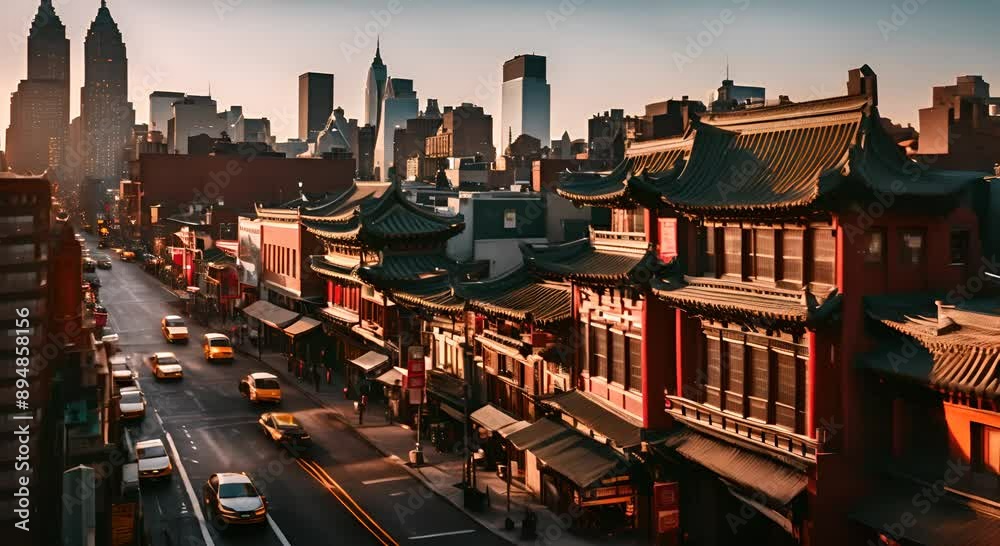 Chinatown neighborhood in New York. Chinatown neighborhood in New York.