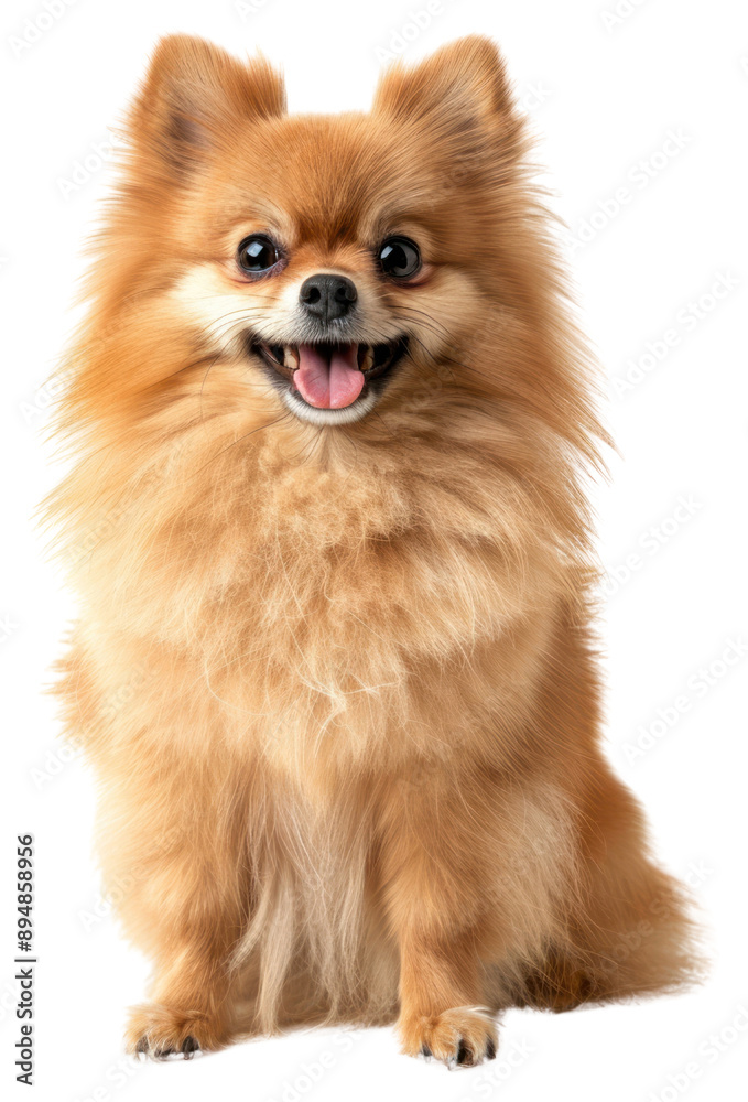 PNG Adorable fluffy Pomeranian dog smiling PNG Adorable fluffy Pomeranian dog smiling