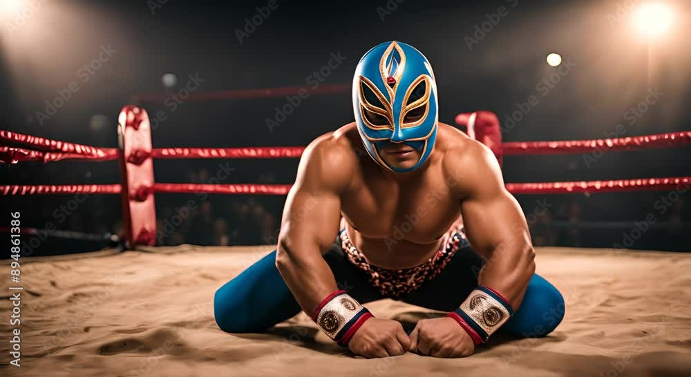 Mexican wrestler with a Mexican mask.