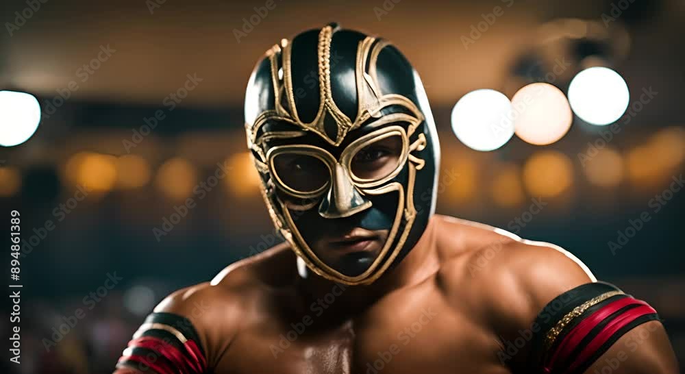 Mexican wrestler with a Mexican mask.